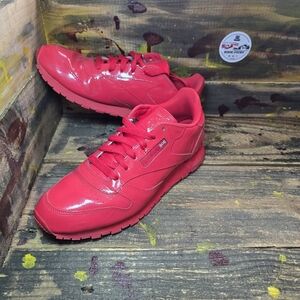 Reebok Red Patent Leather shoes size 5Y‎ = Women size 6.5 119060359 Used